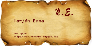 Marján Emma névjegykártya