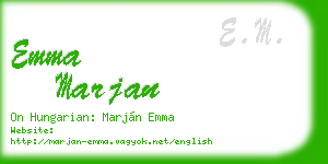 emma marjan business card